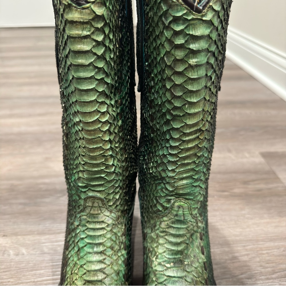 Corral Boots Python Snip Toe Woven Western Cowboy… - image 3